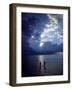 December 1946: Children Wading in the Water During a Late Afternoon Storm at Montego Bay, Jamaica-Eliot Elisofon-Framed Photographic Print