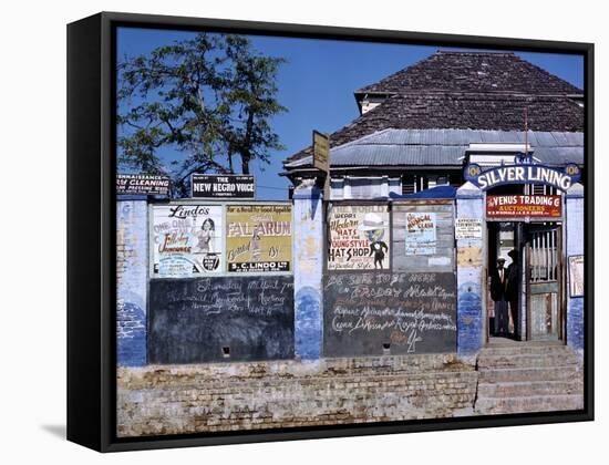 December 1946: Entrance to the Silver Lining Cafe in Jamaica-Eliot Elisofon-Framed Stretched Canvas