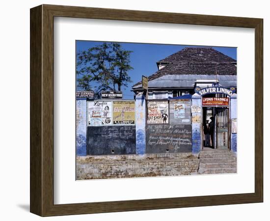 December 1946: Entrance to the Silver Lining Cafe in Jamaica-Eliot Elisofon-Framed Photographic Print