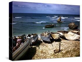 December 1946: Fishing Fleet at Bathsheba, Barbados-Eliot Elisofon-Stretched Canvas