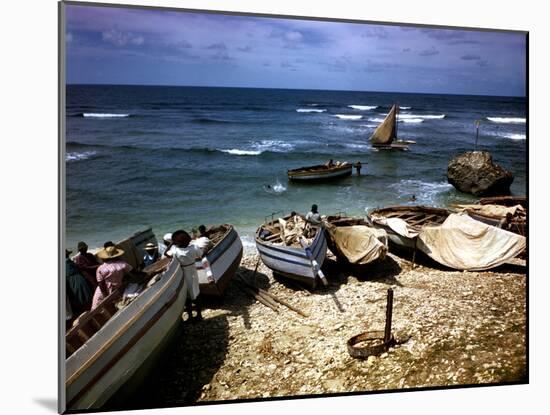 December 1946: Fishing Fleet at Bathsheba, Barbados-Eliot Elisofon-Mounted Photographic Print