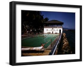 December 1946: Guests Swimming in the Pool at Myrtle Bank Hotel in Kingston, Jamaica-Eliot Elisofon-Framed Photographic Print