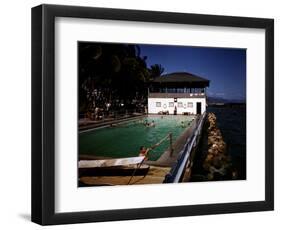 December 1946: Guests Swimming in the Pool at Myrtle Bank Hotel in Kingston, Jamaica-Eliot Elisofon-Framed Photographic Print