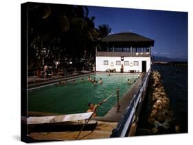 December 1946: Guests Swimming in the Pool at Myrtle Bank Hotel in Kingston, Jamaica-Eliot Elisofon-Stretched Canvas