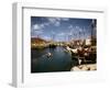 December 1946: Harbor Police in a Row Boat in Bridgetown Harbor, Barbados-Eliot Elisofon-Framed Photographic Print