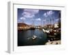 December 1946: Harbor Police in the Rowboat in Bridgetown Harbor, Barbados-Eliot Elisofon-Framed Photographic Print