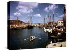 December 1946: Harbor Police in the Rowboat in Bridgetown Harbor, Barbados-Eliot Elisofon-Stretched Canvas