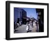 December 1946: Passersby at Market Street in Montego Bay, Jamaica-Eliot Elisofon-Framed Photographic Print