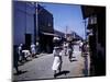 December 1946: Passersby at Market Street in Montego Bay, Jamaica-Eliot Elisofon-Mounted Photographic Print