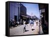 December 1946: Passersby at Market Street in Montego Bay, Jamaica-Eliot Elisofon-Framed Stretched Canvas