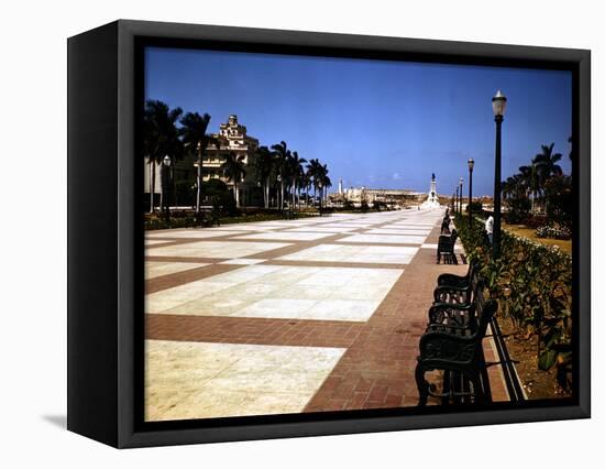 December 1946: Pathway to El Morro Castle in Havana, Cuba-Eliot Elisofon-Framed Stretched Canvas