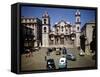 December 1946: Street Scene in Front of Columbus Cathedral in Havana, Cuba-Eliot Elisofon-Framed Stretched Canvas