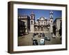 December 1946: Street Scene in Front of Columbus Cathedral in Havana, Cuba-Eliot Elisofon-Framed Photographic Print