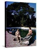 December 1946: Swimmers Relaxing by the Pool at Shaw Park Resort Hotel in Ocho Rios, Jamaica-Eliot Elisofon-Stretched Canvas