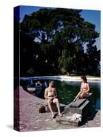 December 1946: Swimmers Relaxing by the Pool at Shaw Park Resort Hotel in Ocho Rios, Jamaica-Eliot Elisofon-Stretched Canvas