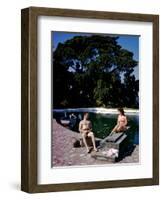 December 1946: Swimmers Relaxing by the Pool at Shaw Park Resort Hotel in Ocho Rios, Jamaica-Eliot Elisofon-Framed Photographic Print