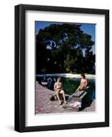 December 1946: Swimmers Relaxing by the Pool at Shaw Park Resort Hotel in Ocho Rios, Jamaica-Eliot Elisofon-Framed Photographic Print