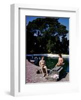 December 1946: Swimmers Relaxing by the Pool at Shaw Park Resort Hotel in Ocho Rios, Jamaica-Eliot Elisofon-Framed Photographic Print