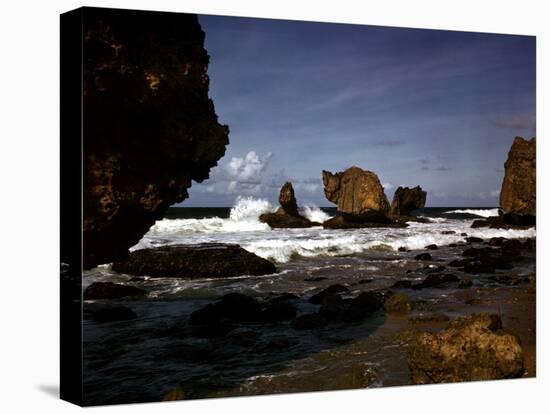 December 1946: Waves Crashing Against the Rocks on the Coastline of Havana, Cuba-Eliot Elisofon-Stretched Canvas