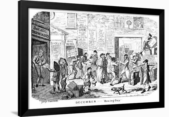 December - Boxing Day, 19th Century-George Cruikshank-Framed Giclee Print