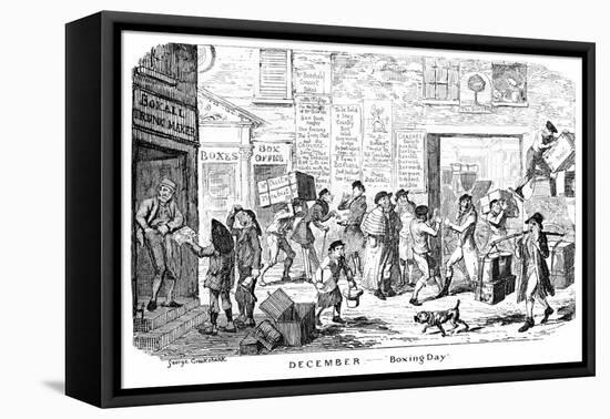 December - Boxing Day, 19th Century-George Cruikshank-Framed Stretched Canvas