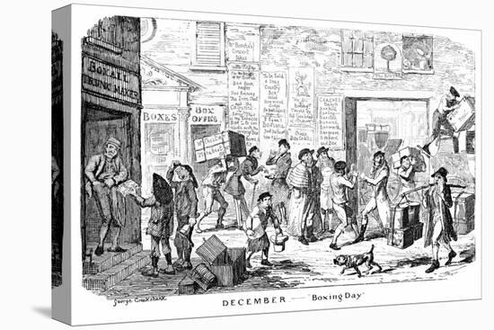 December - Boxing Day, 19th Century-George Cruikshank-Stretched Canvas