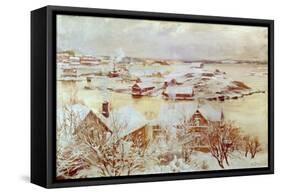 December Day-Albert Edelfelt-Framed Stretched Canvas