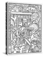 December, from the 'Almanach Des Bergers', 1491 (Xylograph) (B/W Photo)-Pierre Le Rouge-Stretched Canvas