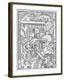 December, from the 'Almanach Des Bergers', 1491 (Xylograph) (B/W Photo)-Pierre Le Rouge-Framed Giclee Print