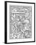 December, from the 'Almanach Des Bergers', 1491 (Xylograph) (B/W Photo)-Pierre Le Rouge-Framed Giclee Print