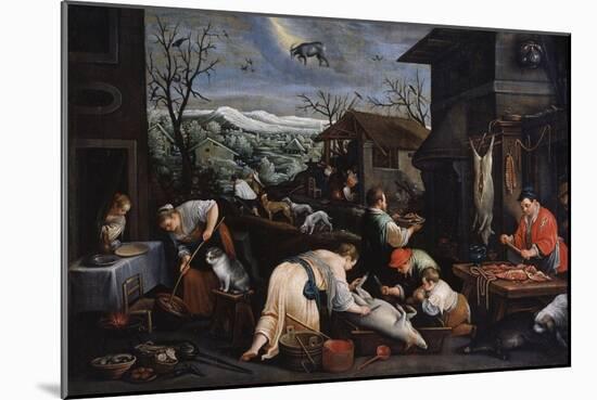 December (From the Series 'The Seasons), Late 16th or Early 17th Century-Leandro Bassano-Mounted Giclee Print