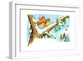 December Owls - Jack & Jill-Patricia Lynn-Framed Giclee Print