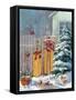 December Sleds-Carol Rowan-Framed Stretched Canvas