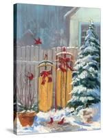 December Sleds-Carol Rowan-Stretched Canvas