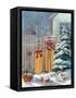 December Sleds-Carol Rowan-Framed Stretched Canvas