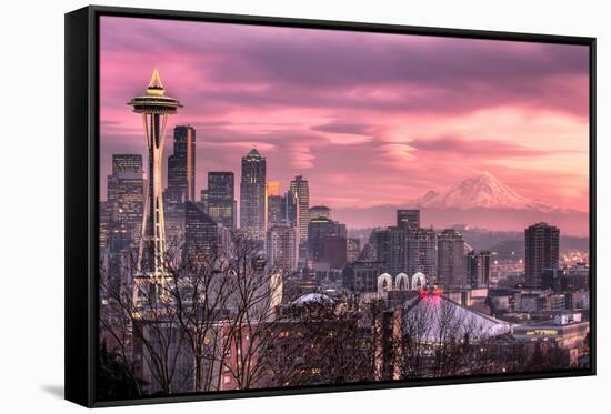 December Sunset in Seattle-MorrieC-Framed Stretched Canvas