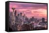 December Sunset in Seattle-MorrieC-Framed Stretched Canvas