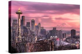 December Sunset in Seattle-MorrieC-Stretched Canvas