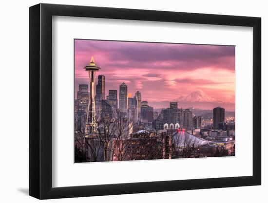 December Sunset in Seattle-MorrieC-Framed Photographic Print