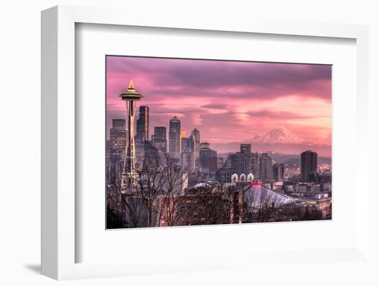 December Sunset in Seattle-MorrieC-Framed Photographic Print