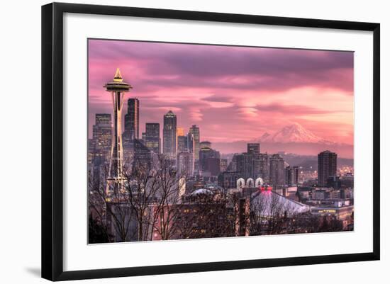 December Sunset in Seattle-MorrieC-Framed Photographic Print