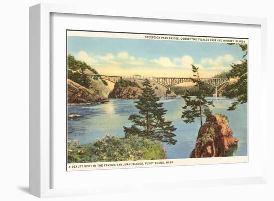 Deception Pass Bridge, Puget Sound, Washington-null-Framed Art Print