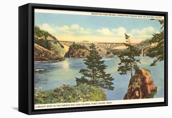 Deception Pass Bridge, Puget Sound, Washington-null-Framed Stretched Canvas