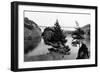 Deception Pass Bridge, Washington View Photograph - Deception Pass, WA-Lantern Press-Framed Art Print