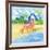 Deck Chair Flamingo-Paul Brent-Framed Art Print