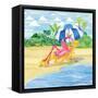 Deck Chair Flamingo-Paul Brent-Framed Stretched Canvas