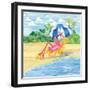 Deck Chair Flamingo-Paul Brent-Framed Art Print