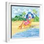 Deck Chair Flamingo-Paul Brent-Framed Art Print