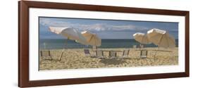 Deck Chairs and Beach Umbrellas on the Beach, Jetties Beach, Nantucket, Massachusetts, USA-null-Framed Photographic Print