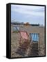 Deck Chairs and Pier, Brighton Beach, Brighton, Sussex, England, United Kingdom-Ethel Davies-Framed Stretched Canvas
